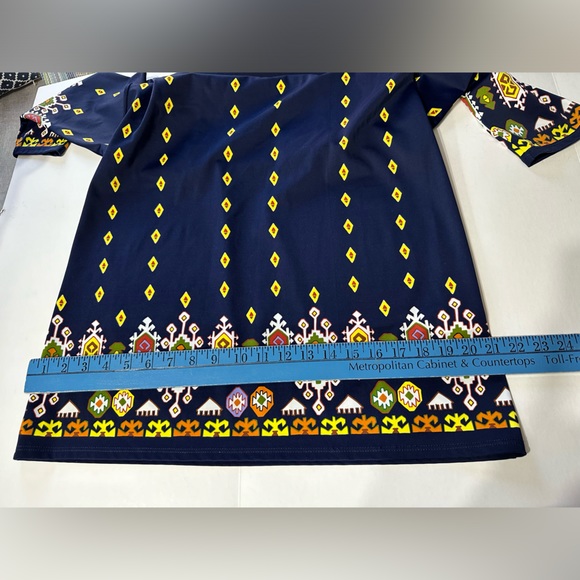 Jude Connally Women’s Marlowe Shift Dress Navy Medallion Border Long sle… - Picture 12 of 15